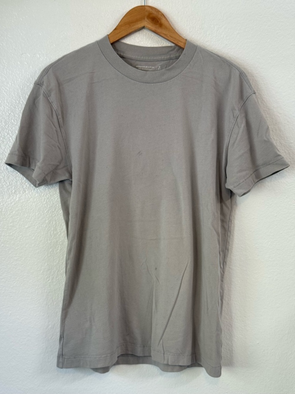 Abercrombie & Fitch Soft A&F Essential Men's Crew Neck T-Shirt Light Gray Sz M
